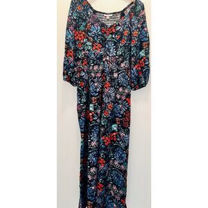 Knox Rose Women's XS Floral 3/4 Sleeve Jumpsuit Casual Spring